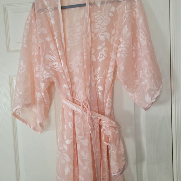 Natori Classic Womens Vintage Peach Blush Floral Imprint Design 3/4 Sleeve - Picture 2 of 4